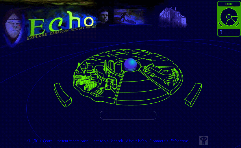 Echo Prototype Home Page Gif Animation Showing Different Mouseover States